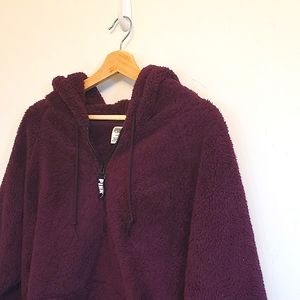 PINK Oversized Quarter Zip Hoodie